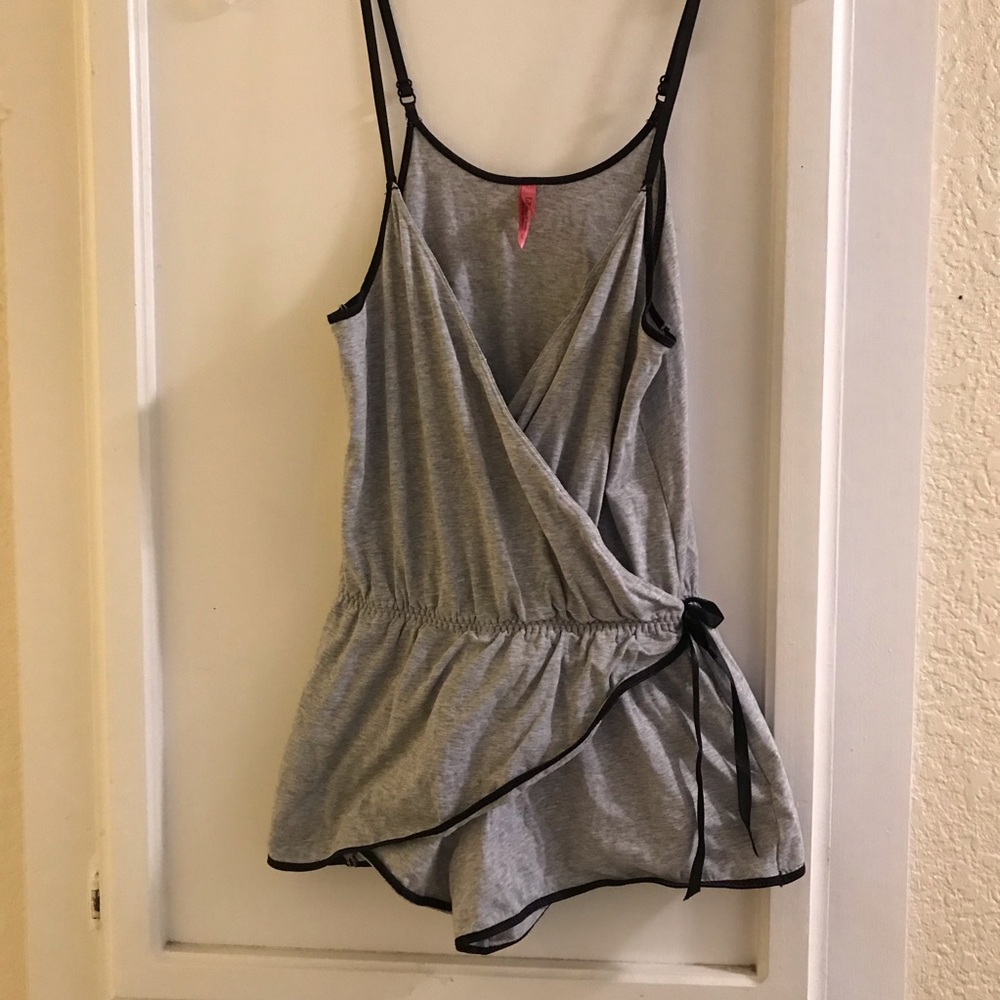 Gray with black romper pjs